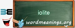 WordMeaning blackboard for iolite
